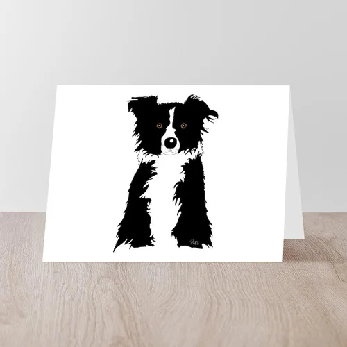 Miniatura 4 de CafePress Border Collie Tarjetas de felicitación plegadas (paquete de 10) mate