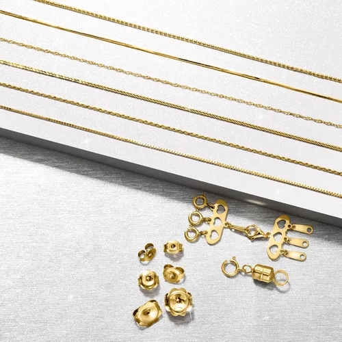 Miniatura 4 de Ross-Simons Collar de cadena de palomitas de maíz ajustable de oro amarillo de 14 quilates de 0.039 in, Oro, No es una piedra preciosa