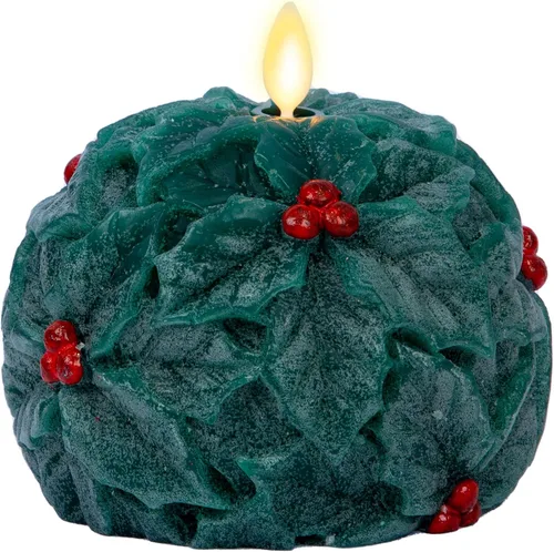 Miniatura 15 de Luminara - Vela de esfera de cuentas de cristal sin llama con purpurina para las fiestas - Bastón de caramelo verde - Paquete de 1 - 4x4.25