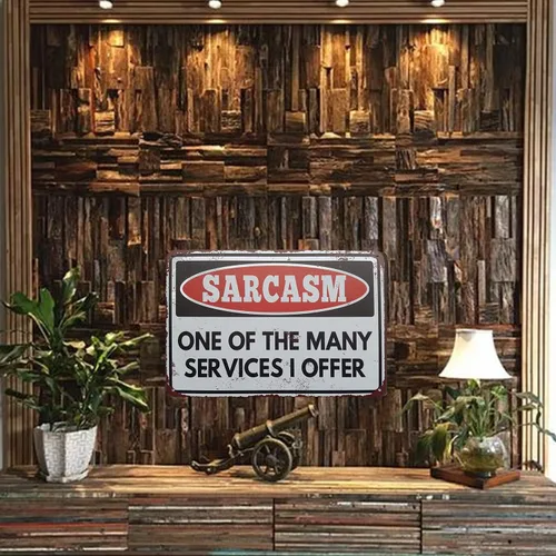 Miniatura 3 de Divertido letrero de metal sarcástico para decoración de pared, para hombre, cueva, bar, garaje, sarcasmo, uno de los muchos servicios que ofrezco