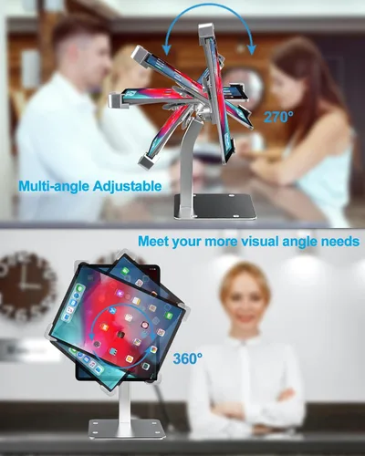 Miniatura 4 de Soporte antirrobo para tablet de 9 a 14 pulgadas, soporte de piso de escritorio para iPad de seguridad, soporte de pantalla POS resistente