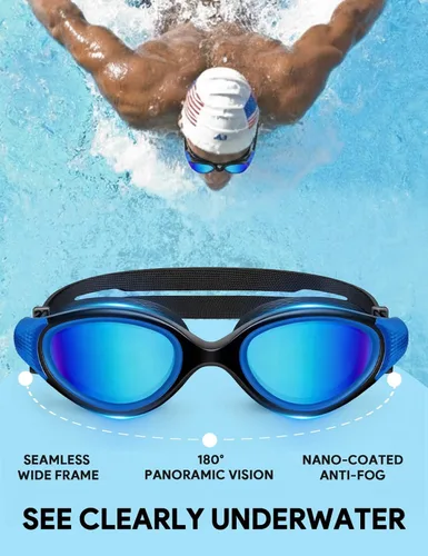 Miniatura 4 de Gafas de natación para adultos, antiniebla, anti rayos UV, sin fugas, visión clara, gafas de natación para hombres y mujeres, unisex