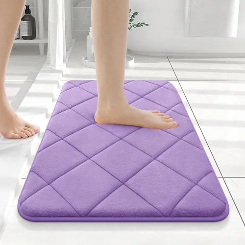 Miniatura 13 de OLANLY Tapete de baño de espuma viscoelástica de 24 x 16 pulgadas, ultra suave y absorbente, lavable a máquina, cómodo tapete de baño para suelo
