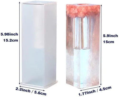 Miniatura 3 de Moldes de silicona para macetas cuboides, resina epoxi, moldes de arcilla de hormigón, florero, yeso, moldes de cemento, molde para velas