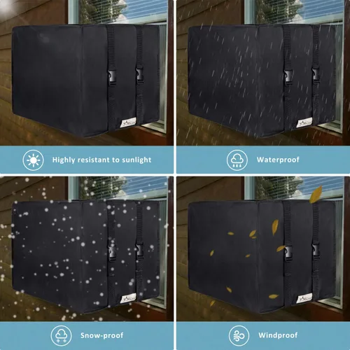 Miniatura 6 de UNUN Cubiertas de aire acondicionado de ventana para exterior, cubiertas de unidad de aire acondicionado para exteriores, 17 pulgadas de ancho x 13