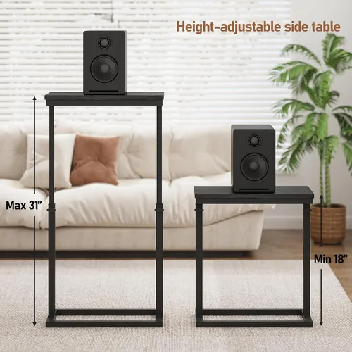 Miniatura 2 de TUTOTAK Mesa auxiliar, mesa auxiliar, mesa de sofá alta, mesa de sofá, sala de estar, dormitorio, negro TB01BK083P