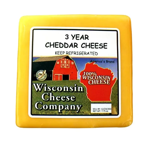 Miniatura 3 de Wisconsin Cheese Company - Caja de regalo 100% de queso cheddar envejecido de Wisconsin y galletas saladas - Cheddar envejecido
