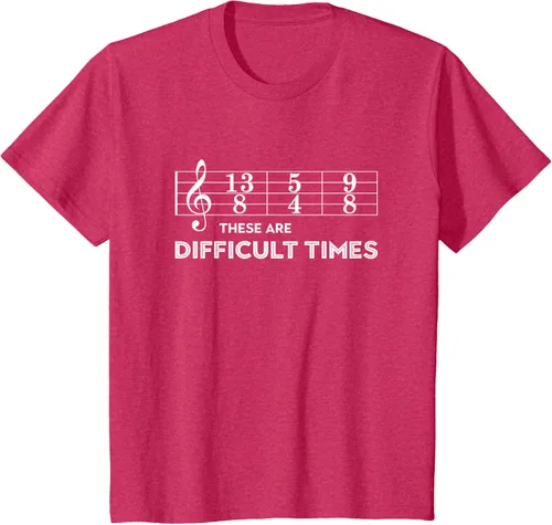 Miniatura 51 de Musician - Camiseta con texto en inglés "These are Difficult Times", talla S