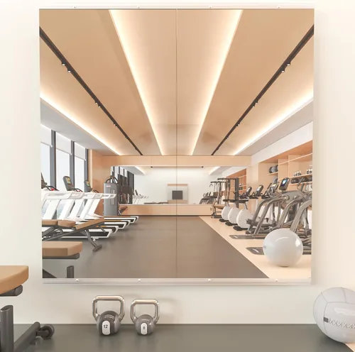 Miniatura 14 de Snowdool Espejo de gimnasio, 48 x 30 pulgadas, 2 espejos para pared de gimnasio en casa, grande, espejo de cuerpo completo para yoga, garaje