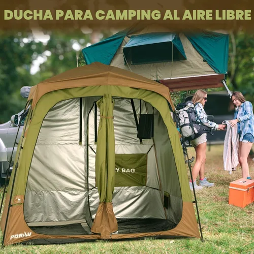 Miniatura 9 de Porayhut Camping Shower Tent Deluxe Changing Room Easy Set Up Privacy Shelter,Large Toilet Tent with Floor Drain Design for Beach, Camping,Hiking