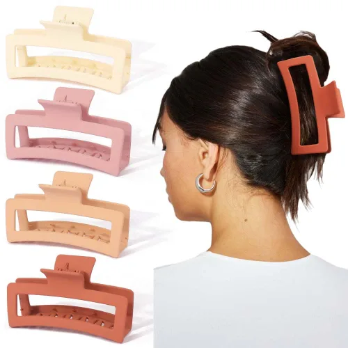 Miniatura 14 de Ahoney Pinzas de pelo negras extra grandes de 5 pulgadas (4 piezas) - Pinzas gigantes para cabello largo grueso, agarre fuerte, clips de plátano
