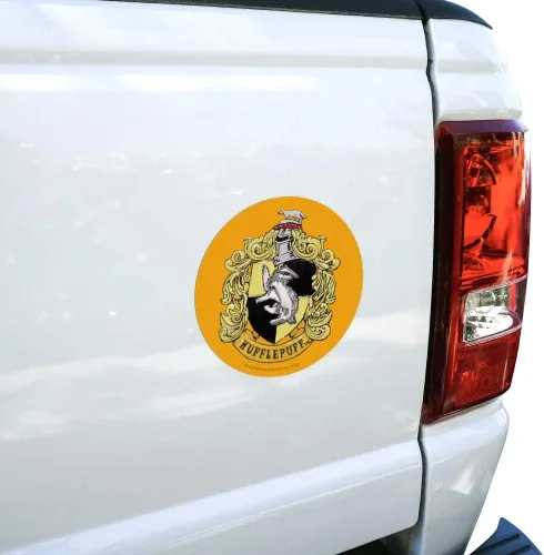 Miniatura 2 de Harry Potter Hufflepuff pintado cresta automotriz coche refrigerador Locker vinilo círculo imán