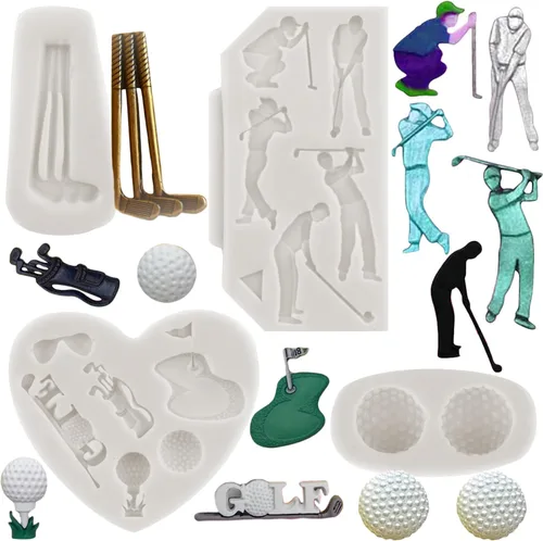 Miniatura 9 de Molde de silicona de golf, bolas de golf, molde de fondant de caramelo de chocolate para decoración de pasteles, decoración de cupcakes, pasta