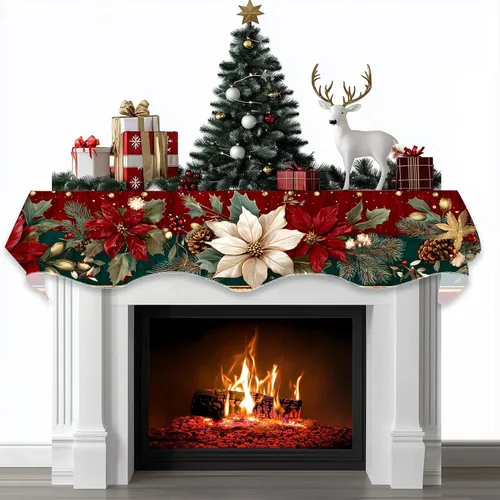 Miniatura 22 de BVBOX Bufanda Decorativa para Repisa de Chimenea Navideña, Cubierta Corredor para Repisa de Chimenea de Navidad e Invierno