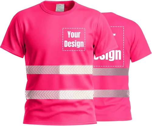 Miniatura 35 de Camiseta Hi Vis con tira reflectante de alta visibilidad, camisetas de seguridad personalizadas para tu logotipo, camisas de trabajo al aire libre