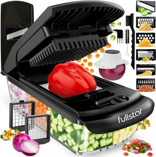 Miniatura 10 de Fullstar The Original Pro Chopper - Picador de verduras y espiralizador, picador de alimentos con recipiente, rebanador de frutas, accesorios