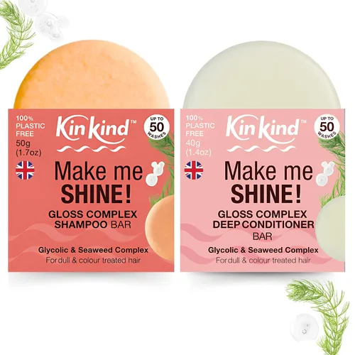 Miniatura 19 de KinKind NOURISH me! Set de barra de champú y acondicionador Barras de champú y acondicionador de aceite de argán y aceite de coco para hidratación