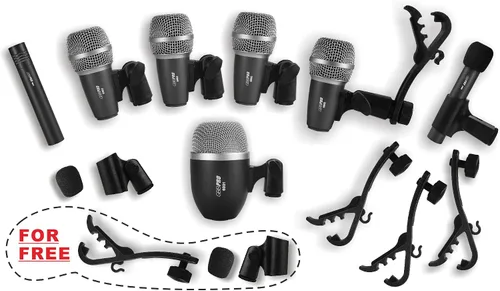 Miniatura 8 de Kit de micrófono con cable para tambor y otros instrumentos musicales (Un juego completo de micrófonos)