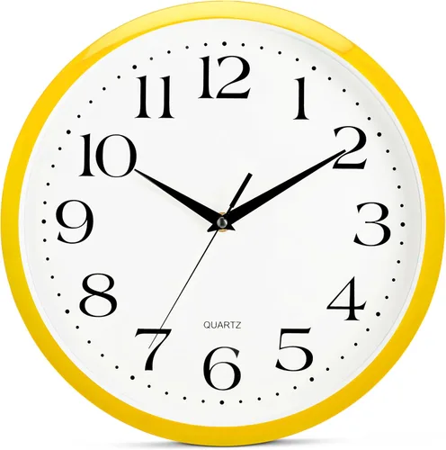 Miniatura 12 de Bernhard Products - Reloj de cuarzo de pared rojo, silencioso, sin tictac, 12 pulgadas, a pila, redondo, fácil de leer
