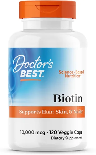 Miniatura 7 de Doctor's Best Suplemento vitamínico de biotina de 5000 mcg para hombres y mujeres, cápsulas de biotina para el crecimiento del cabello, piel y uñas