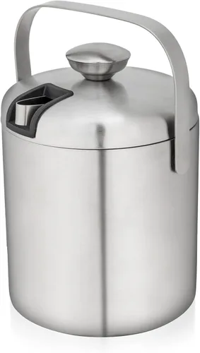 Miniatura 7 de Cubos de hielo de acero inoxidable True para fiestas con tapa, capacidad de 1.3L. Cubo de hielo de doble pared con pinzas, aislado, para bar