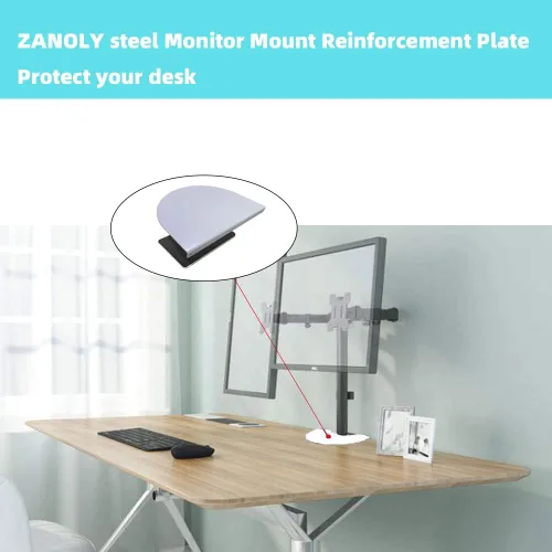 Miniatura 4 de Placa de refuerzo para montaje en monitor de acero, placa de refuerzo para brazo de monitor para mesas frágiles, placa de refuerzo para montaje