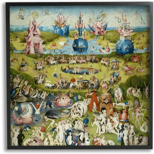Stupell Industries Jardín de delicias terrenales Panel central Hieronymus Bosch Pintura enmarcada Arte de pared, diseño por one1000paintings