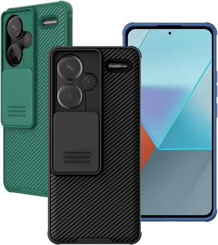 Miniatura 7 de Funda compatible con Xiaomi Redmi Note 13 Pro Plus, cubierta deslizante para lente de cámara, protección de privacidad, parte trasera de Azul