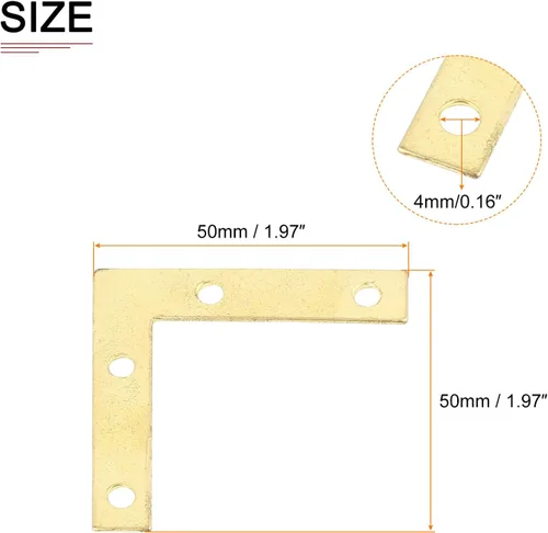 Miniatura 2 de DTGN Placas de reparación en forma de L de 1.969 x 1.969 in (largo x ancho), paquete de 10 unidades, buenas para el mantenimiento de muebles
