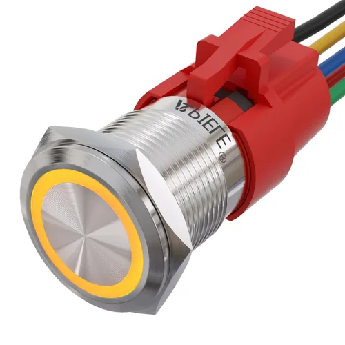 Miniatura 14 de APIELE Interruptor momentáneo de botón de encendido y apagado de 0.748 in de aleación de aluminio con cabezal de ojo de ángel LED de 12 V