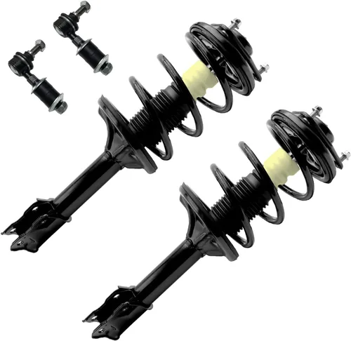 Miniatura 18 de Detroit Axle - Kit de 4 barras estabilizadoras delanteras para Ford F-150 2021 2022 2023 2024, 2 puntales con resorte helicoidal, 2 eslabones