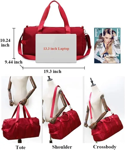 Miniatura 5 de KARRESLY Bolsa deportiva de gimnasio para mujeres u hombres, bolsa de viaje con bolsillo húmedo y compartimento para zapatos para entrenamiento