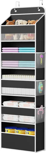 Miniatura 10 de Univivi Paquete de 1 organizador sobre la puerta, no se inclina sobre la puerta, organizador colgante para puerta con 5 compartimentos grandes, 6