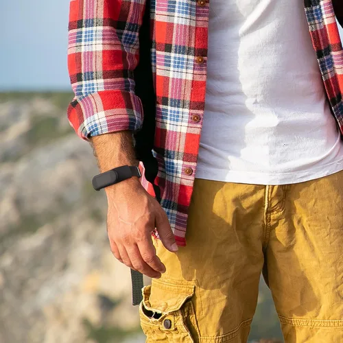 Miniatura 5 de Wanme Bandas para Amazfit Band 5 correas de repuesto para mujeres y hombres, paquete de 2 correas deportivas elásticas suaves compatibles