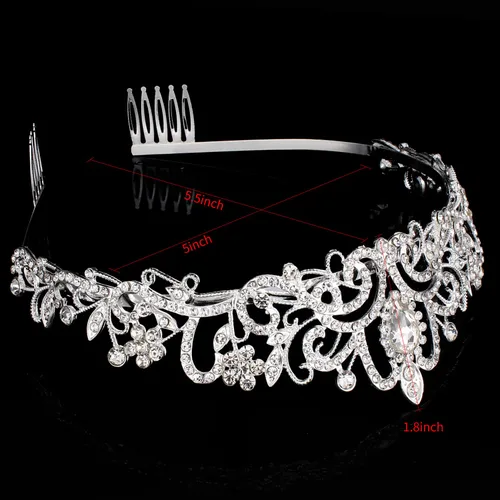 Miniatura 6 de Chanaco Tiara plateada para mujer, princesa, diadema de novia para boda, corona de reina de cristal para cumpleaños, graduación, Halloween plateado