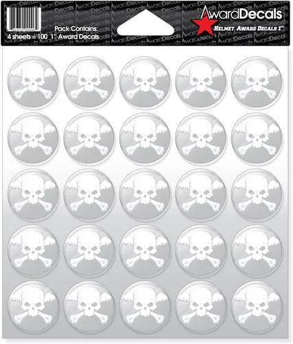Miniatura 10 de Award Decals calcomanía de calavera y huesos cruzados (100 unidades)