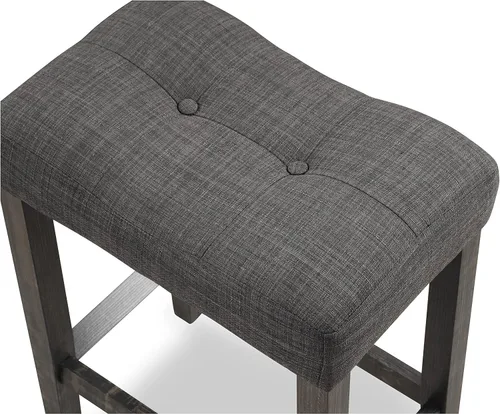 Miniatura 7 de Roundhill Furniture Sora Wood - Juego de comedor de 3 piezas, altura de mostrador, gris, gris