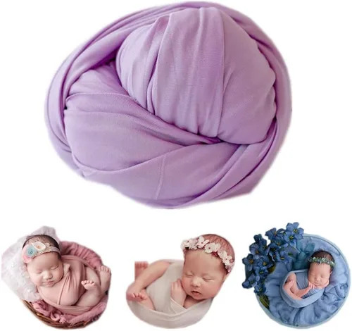 Miniatura 11 de Coberllus Accesorios de fotografía para recién nacidos, manta elástica sin arrugas para niños y niñas Azul