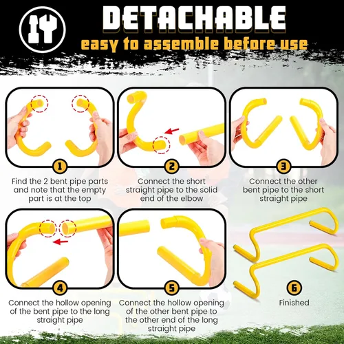 Miniatura 3 de Wettarn 10 unidades de entrenamiento de agilidad de velocidad, desmontables y duraderas, agilidad pliométrica y multiusos, equipo de entrenamiento