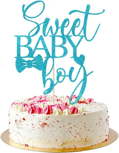 Decoración para tartas Sweet Baby Boy – Baby Shower, Baby Shower, Baby Shower para recién nacido, decoración de fiesta de cumpleaños
