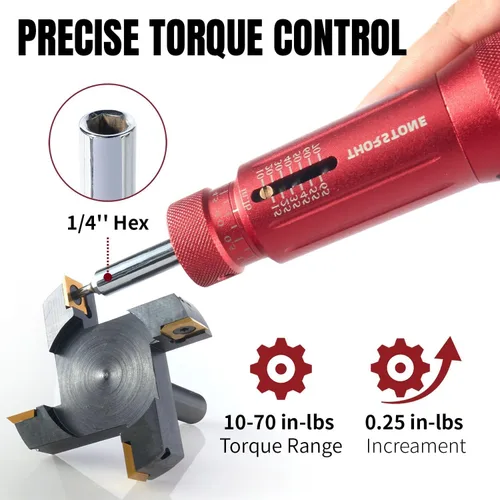 Miniatura 2 de THORSTONE Juego de llaves dinamométricas de 1/4 pulgada con 40 puntas S2, herramienta de precisión de 10-70 in-lb para mantenimiento y montaje