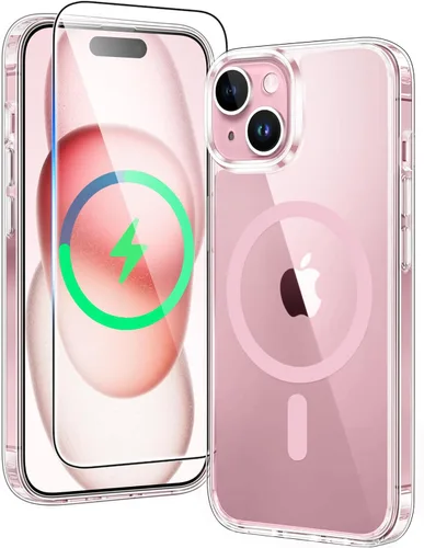 Miniatura 250 de FNTCASE Funda transparente para iPhone 15: Funda para iPhone 14/13, fundas magnéticas para teléfono con protector de pantalla compatible con Magsafe