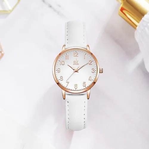 Miniatura 3 de SHENGKE Women Watches Leather Band Luxury Quartz Watches Girls Ladies Wristwatch Relogio Feminino
