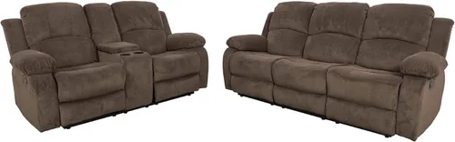 Miniatura 41 de Juego de muebles de sala de estar de cuero reconstituido con sofá reclinable, juego de sofá reclinable, silla de dos cuerpos, juegos de muebles