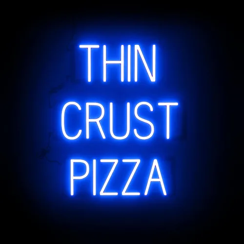 Miniatura 13 de SpellBrite Cartel PIZZA Letrero relacionado con pizza con aspecto de neón, fuente de luz LED azul 17.6 x 6.3 pulgadas