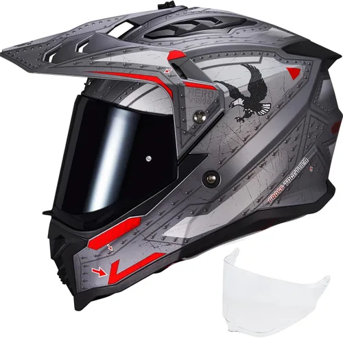 Miniatura 10 de VCOROS Adventure - Casco de motocicleta todoterreno VS-908 para ATV, bicicleta de tierra y motocross, de cara completa para adultos, aprobado por DOT