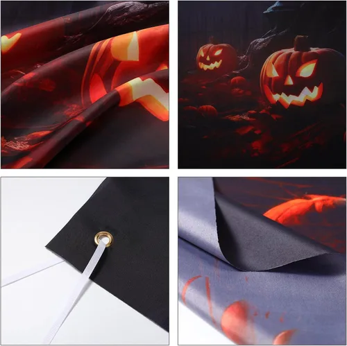 Miniatura 3 de Peryiter Telón de fondo de Halloween para fotografía de terror, luna, noche, calabaza, fondo de fotos, decoración de fiesta (7 x 5 pies)