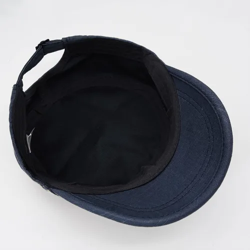 Miniatura 6 de Gorra militar unisex, estilo cadete, ajustable, de algodón lavado, con parte superior plana, gorra de béisbol