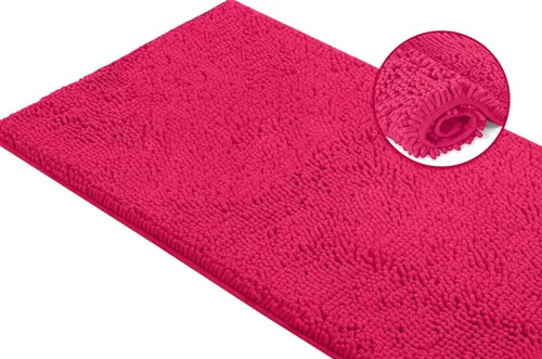 Miniatura 163 de LuxUrux Tapete de microfibra afelpada, de felpilla extrasuave, pelo largo de 1 pulgada, muy absorbente, para baño o ducha, lavar y secar a máquina