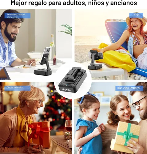 Miniatura 6 de Regalos para hombres y mujeres, soporte para teléfono con altavoz Bluetooth y función de carga, ángulo rotatorio de 360° ajustable, soporte